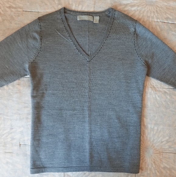 Liz Claiborne wool,grey V- neck    sweater size XL. - Picture 4 of 13